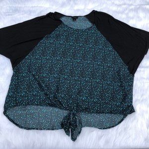 Massimo speckle polka dot tie front top